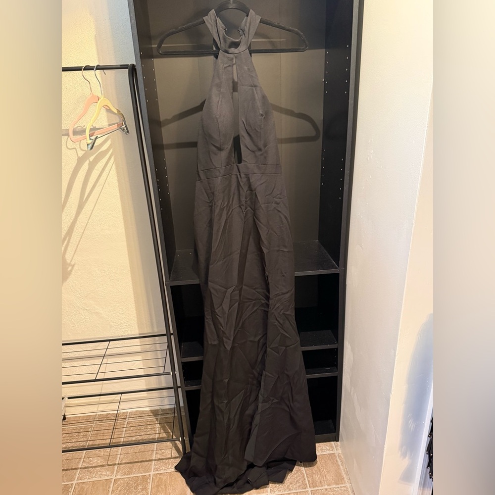 Black Halter Evening Gown